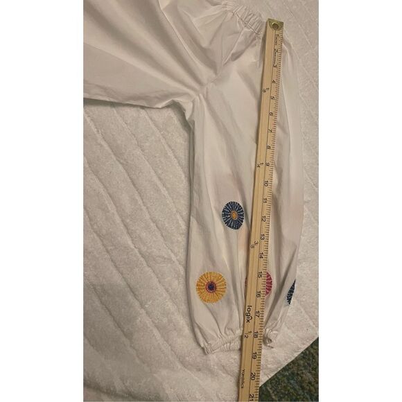 NWT Madewell Women’s Embroidered Off the Shoulder Top White Long Balloon Sleeve - Picture 3 of 9